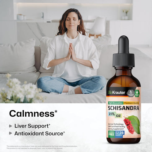 Schisandra Tincture - Organic Schisandra Supplement - Natural Adaptogen for Mood Support - Schisandra Berry Liquid Extract - Alcohol and Sugar Free - Vegan Drops 2 Fl.Oz.