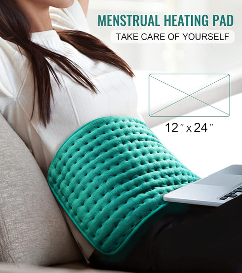 Electric Heating Pads for Pain Relief - Back, Neck, Shoulder Relief with Auto Shut Off & 6 Heat Settings, Moist Dry