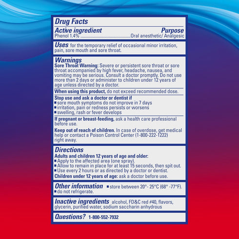Diabetic Tussin Sore Throat Spray, Wild Cherry Flavor, 6 fl oz, 1 Pack