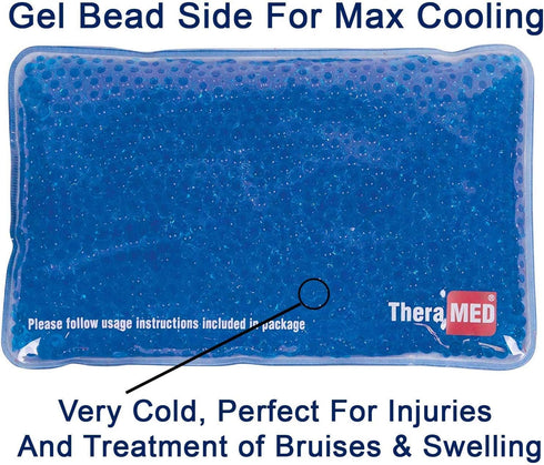 Theramed Gel Ice Pack Beads, Dual Sided Reusable Hot Cold Pack for Back, Arm, Knee, Shoulder