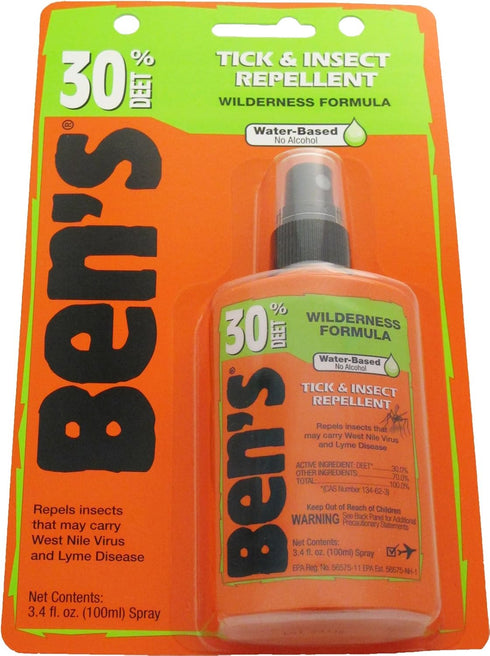 Ben's 30% DEET Mosquito, Tick and Insect Repellent, 3.4 Ounce Pump