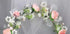 Vivivalue Floral Halo Boho Flower Headband, Floral Crown Headpiece for Wedding Party Prom Festival Pink