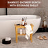 Bamboo Shower Bench Stool with Storage Shelf, Waterproof Shower Chair for Indoor or Outdoor Use, Bathroom Bench Seat
