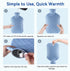 Hot Water Bottle with Soft Cover - 2L Bag for Hot and Cold Therapies for Sore Muscles and Cramps (Blue)