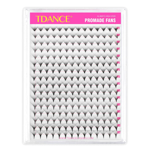 TDANCE Premade Fans Eyelash Extensions - 224 Fans, Middle Stem Heat Bonded Volume Lash Extensions (224-40D-0.03-C-8-15)