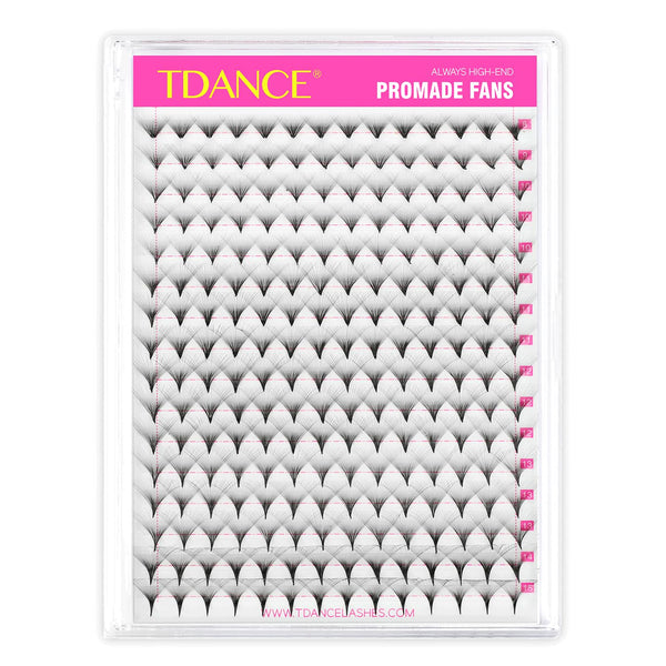 TDANCE Premade Fans Eyelash Extensions - 224 Fans, Middle Stem Heat Bonded Volume Lash Extensions (224-40D-0.03-C-8-15)