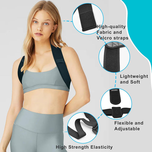 Posture Corrector for Men & Women - Adjustable Upper Back Brace for Clavicle Support, Neck & Back Pain Relief