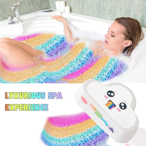 Rainbow Bath Bomb Gift Set, Organic & Natural Cloud SPA Bath Bombs for Aromatherapy Relaxation, Christmas Gifts
