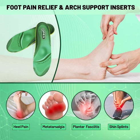 220lbs+ High Arch Support Insert, Orthotic Insole for Plantar Fasciitis Relief, Flat Feet Comfort, Size 8, 270MM