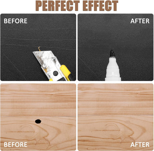 SEISSO 12 Colors Furniture Repair Kit - Touch-up Markers and Wood Fillers for Stains, Scratches, Upgrade Furniture Kit