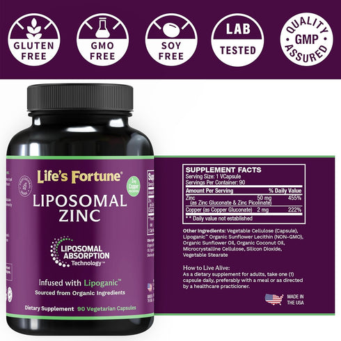 Zinc Supplement 50mg, Immune Support & Skin Health, Pure Zinc Citrate Vitamins for Adults, 90 Capsules