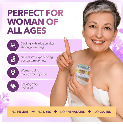 Vulva Balm & Organic Vaginal Moisturizer for Women: Natural Vulva Moisturizer & Vulva Cream for Dryness on Intimate