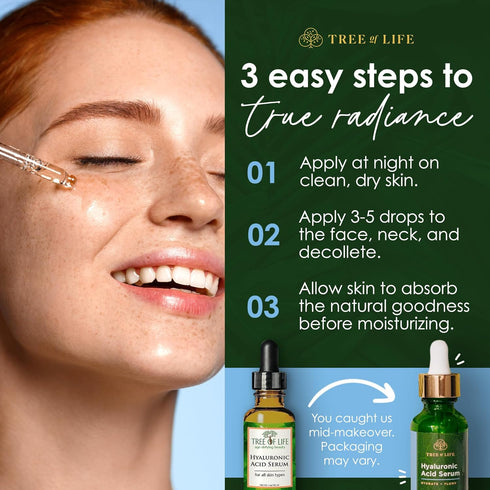 Tree of Life Hyaluronic Acid Serum for Face, 2 Fl Oz, Hydrating Anti-Aging Serum
