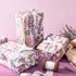 WRAPAHOLIC Scented Kraft Wrapping Paper Mini Roll 17 Inch x 16.5 Feet Lavender Floral Design with Faint Fragrance