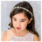 SWEETV Gold Flower Girl Headpiece, Crystal Floral Girls Headband for Wedding, Birthday Party, Photography