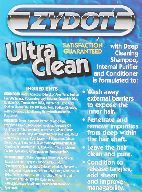 Zydot Ultra Clean Detox Shampoo Kit for Detoxing, Near Instant Cleansing and Toxin Removal of Hair Follicle