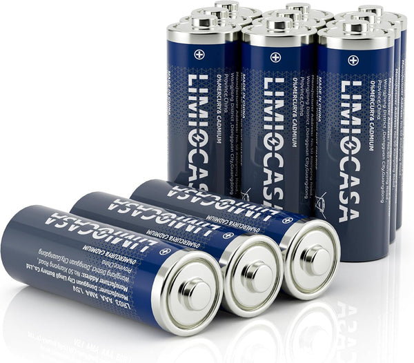 LIMIOCASA AA Batteries 12-Pack, Alkaline Batteries with 10-Year Shelf Life, Leak-Proof for Long-Lasting
