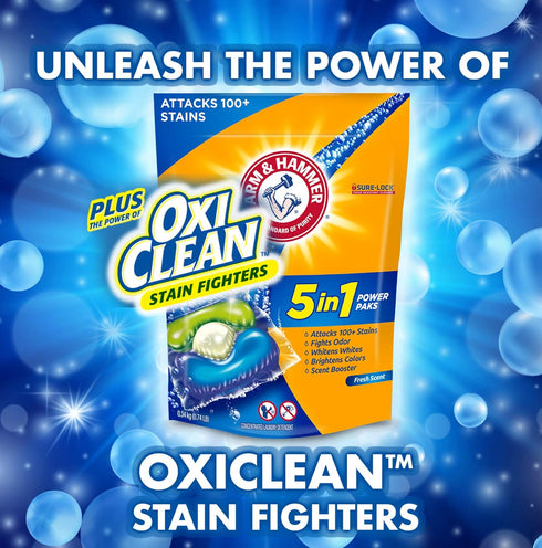 HAMMER 5-in-1 40 Count (Packaging ARM & plus OxiClean Power Paks, may vary)