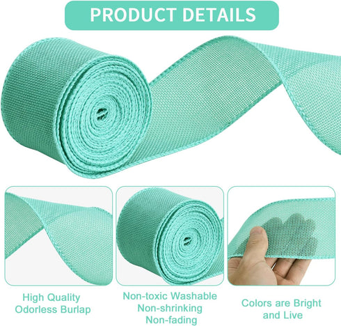 TONIFUL Burlap Wired Ribbon, 2.5 Inch Faux Burlap for Christmas, Home Decor, Gift Wrapping (10 Yards)