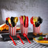 180 Pcs Heavy Duty Plastic Silverware Set, Red Black Gold Disposable Cutlery for Graduation Wedding Party Dinner