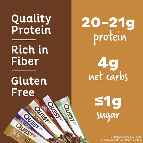 Pack, 12 Count Quest Nutrition Chocolate Lovers Variety High Protein, Low Carb, Gluten Free, Keto Friendly