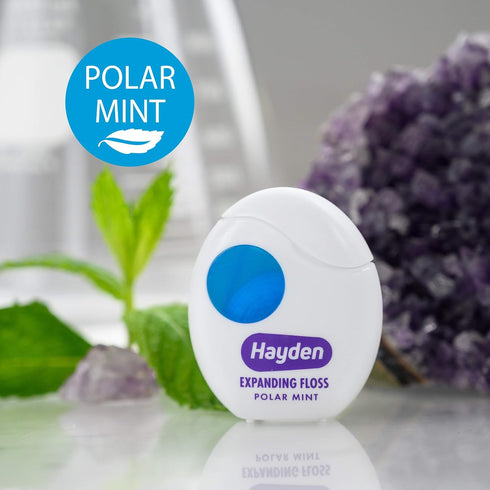 Hayden Expanding Dental Floss, Fresh Feeling Polar Mint Woven Floss, 6 Pack Value, 180 Yards