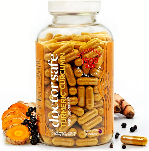 Turmeric Curcumin with 95% Curcuminoids & BioPerine - 1500mg Joint Support Supplement, Non-GMO Gluten-Free, 240 Capsules