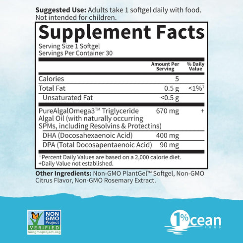 Garden of Life Dr. Formulated Prenatal Vegan DHA, 30 Softgels - Certified Vegan Omega 3 Supplement with 400mg DHA