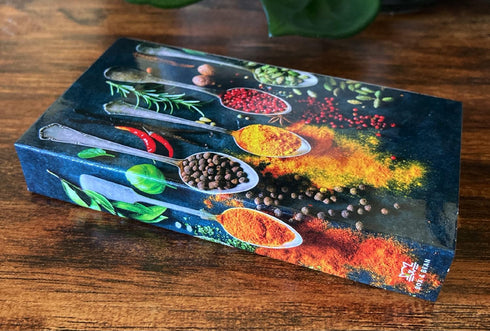 Set 3 Box & Bean Herbs and Spices Decorative Matchboxes with Wooden Matches - Great for lighting Candles, Fireplaces