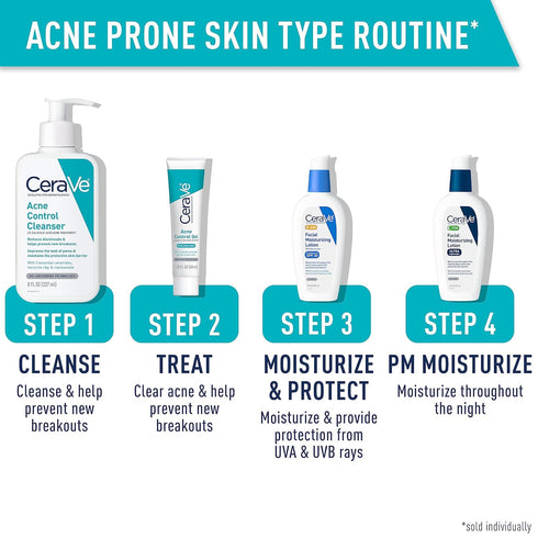 CeraVe Acne Treatment Face Wash - Salicylic Acid Cleanser with Purifying Clay, Niacinamide, Ceramides, 8 Ounce