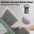 Set, JOYMOOP Dark Teal Green Broom and Dustpan Upright Angle with Built-in Comb Teeth, Ideal for Home, Office