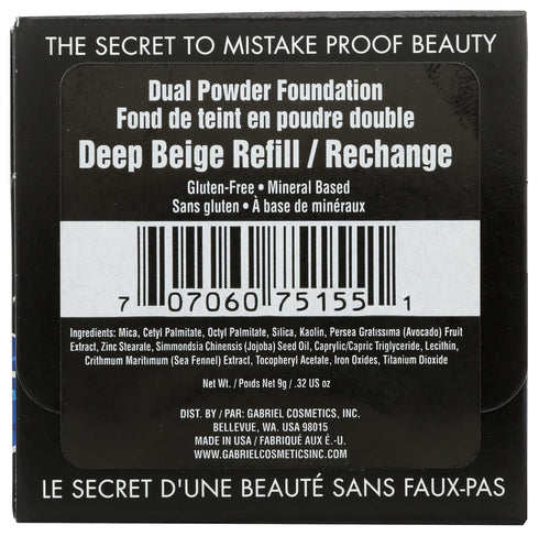 Pressed Mineral Powder Refill Deep Beige, Paraben Free, Vegan, Gluten-free, Cruelty-free, Non GMO