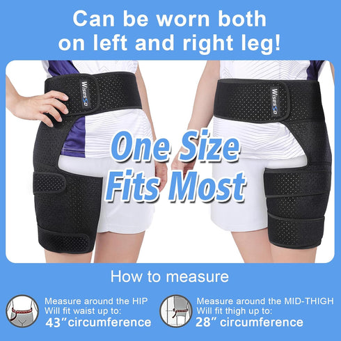 Hip Brace, Groin Wrap for Sciatica Pain Relief, Thigh Support for Men and Women, Gray