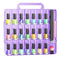 JIASHENG Nail Polish Organizer Case Holders - 48 Bottles Universal Storage Box with Adjustable Space Divider, Purple