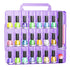 JIASHENG Nail Polish Organizer Case Holders - 48 Bottles Universal Storage Box with Adjustable Space Divider, Purple