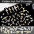 RODAKY 50PCS 3D Cross Gun Nail Charms, Gold Dollar Sign Nail Art Jewelry, Multi Style Nail Gems for Manicure