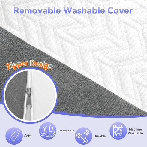 Vekkia Wedge Pillow for Side Sleeping, Ergonomic Back Support Pillow with High-Density Foam for Pregnancy Support, Back