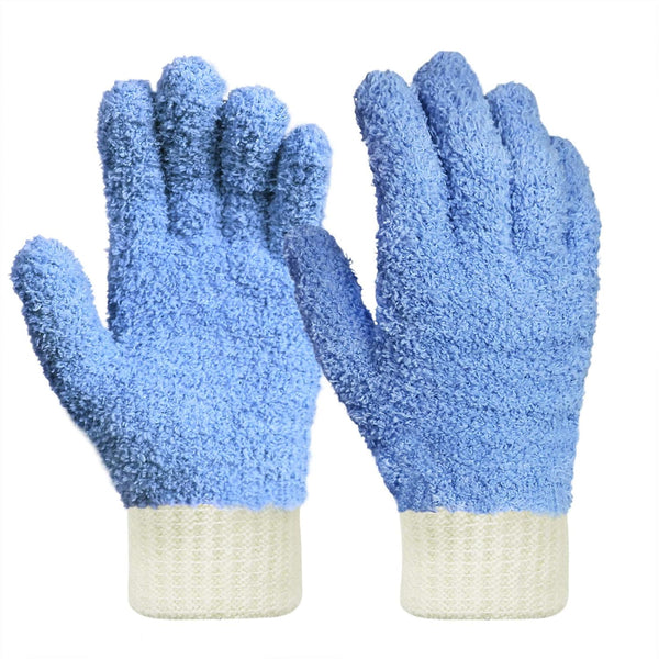 MIG4U Microfiber Dusting Gloves, Reusable Lint-Free House Cleaning Glove for Blinds, Windows, Furniture, 1 Pair S/M