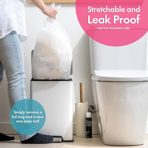 Small Garbage Bags, Clear Trash Can Liners for Bathroom, Bedroom, Office, 4 Gallon, Pack of 3