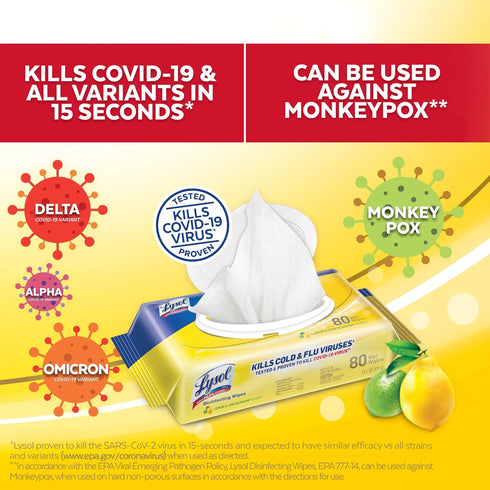 Handi-Pack Country (Pack 4 320ct Lysol Disinfecting Wipes, Brighter Horizon, Scent, of - Total)