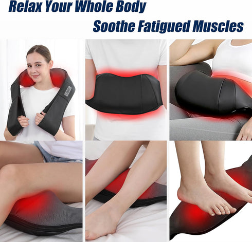 Shiatsu Neck and Back Massager with Heat, Electric Deep Tissue Kneading for Neck and Shoulder Pain Relief, Best Gifts