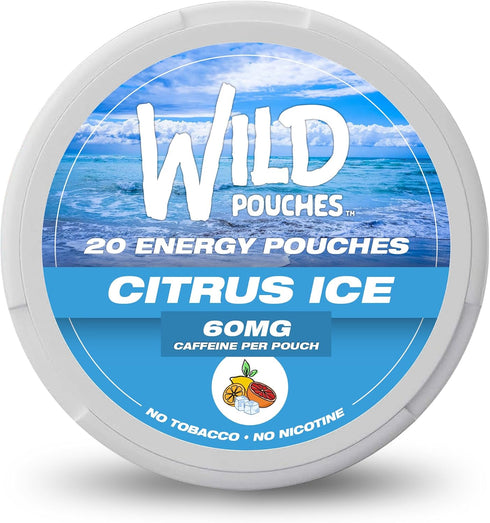 Wild Pouches Wild 60mg Caffeine Pouches Nicotine Free Citrus Ice - 20 x Energy