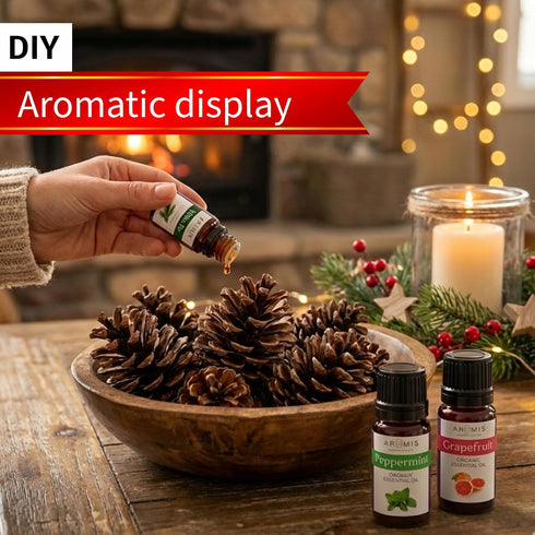 Set 3 150 Evergreen Holiday Essential Oil Kit of Oils - Includes Wildcrafted Utah White Fir, Orgnaic Peppermint