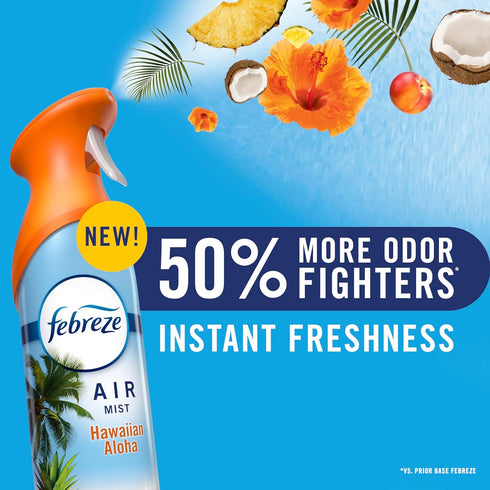 Summer Pack, 8.1oz (Pack 3) Febreze Air Mist, Air Freshener, Odor Fighting Room Spray, Deodorizer for Home Bathroom