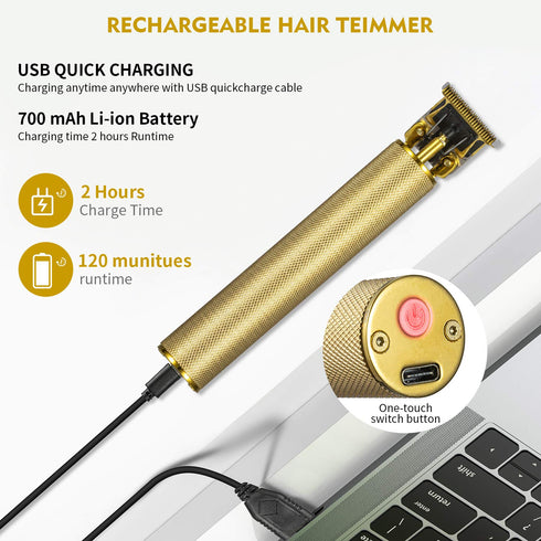 Professional Electric Pro Li Outliner, 0mm Baldheaded Hair Clippers for Men, Cordless Rechargeable T-Blade Trimmer