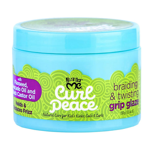 Just For Me Curl Peace Braiding & Twisting Grip Glaze, 5.5 oz, Reduces Frizz, Nourishes Hair