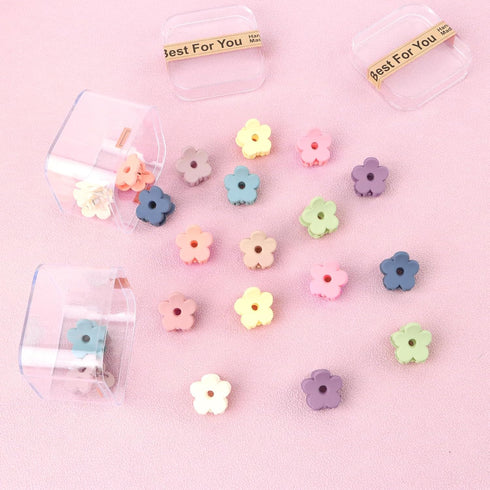 YISSION 20Pcs Mini Flower Hair Clips - Cute Hair Claw Clips with Box Package Colorful Hair Accessories for Girls Women