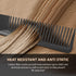 Professional 7 Inch Black Carbon Fiber Anti Static Comb for All Hair Types, Fine and Wide Tooth