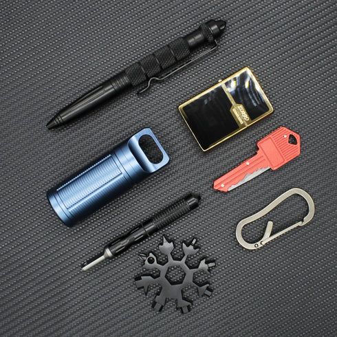 PPFISH Military Grade Air-Tight EDC Accessory Case, Waterproof Pill Fob Capsule, Outdoor Survival Storage Container