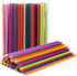 300 Neon Mini Bar Cocktail Straws, Short Plastic Drink Stirrers